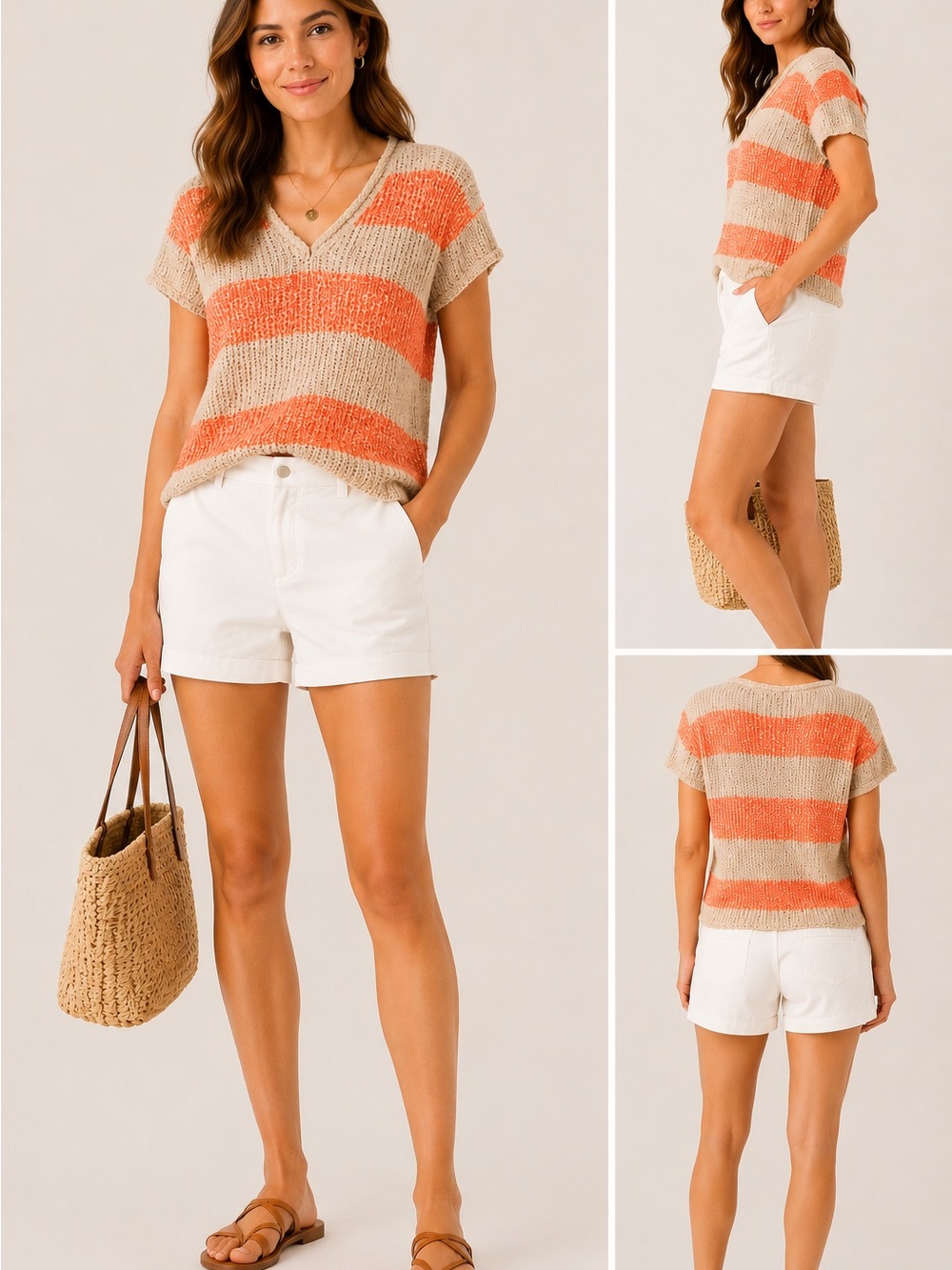 🧡 Anthropologie Self Contrast Striped Knit Sweater – NWT